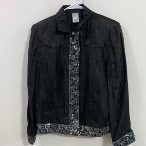 Alain Weiz Couture jacket with Sequin borders in good condition, Sz 14**
